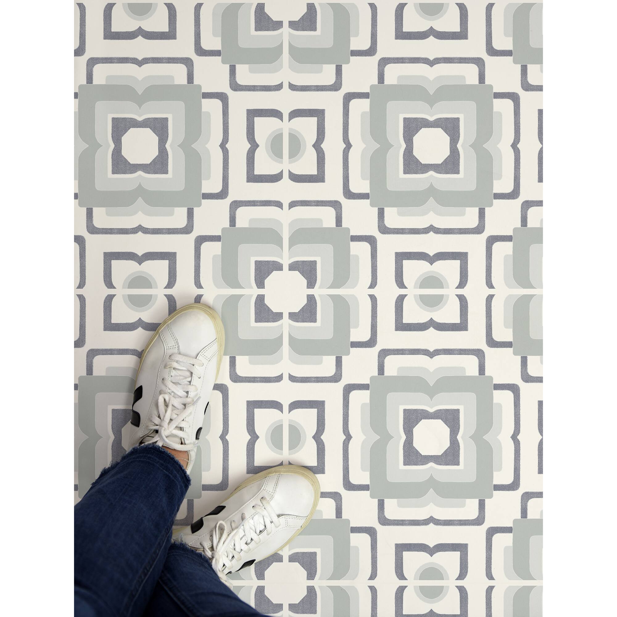 FloorPops Teal Posey Peel & Stick Floor Tiles